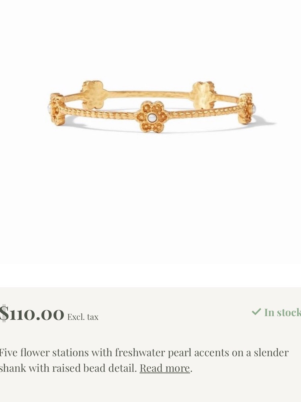 Julie Vos Gold Floral Bead Bangle Bracelet